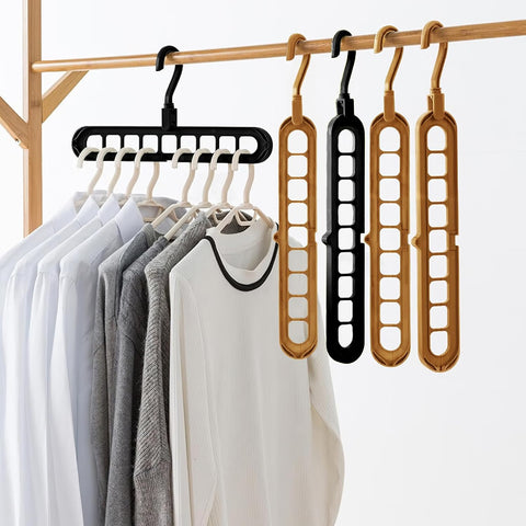 Closet Organizers and Storage,College Dorm Room Essentials, Multifunctional Organizer Magic Space Saving Hangers with 9 Holes Storage Organization for Wardrobe
