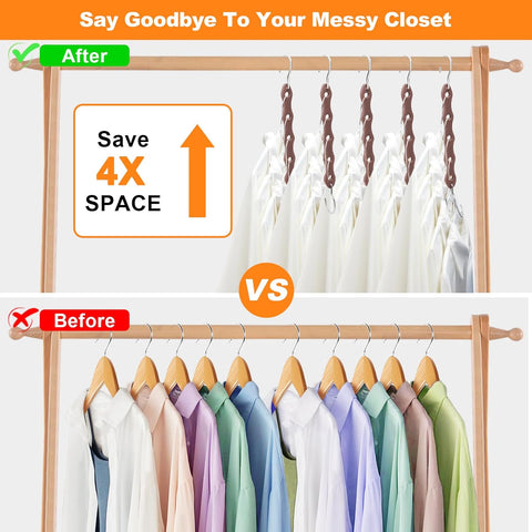 Closet Organizers and Storage,Heavy Duty Wooden Hangers Space Saving,Home Dorm Room Essentials for College Students Girls Boys,6 Pack Organization and Storage Clothes Hanger for Coat,Pants,Shirt,Scarf
