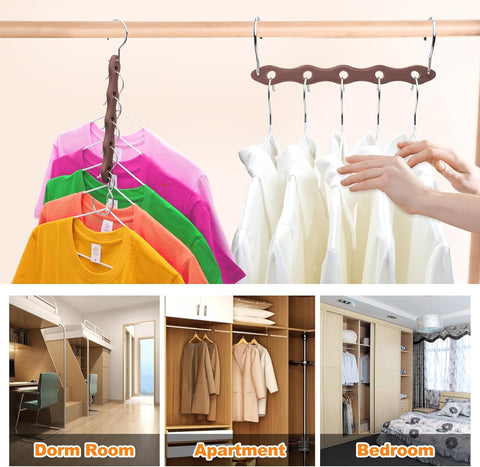 Closet Organizers and Storage,Heavy Duty Wooden Hangers Space Saving,Home Dorm Room Essentials for College Students Girls Boys,6 Pack Organization and Storage Clothes Hanger for Coat,Pants,Shirt,Scarf