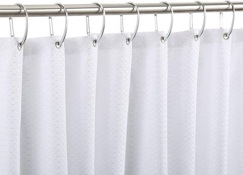 Silver Shower Curtain Rings, Rtproof Shower Curtain Hooks for Bathroom,  Chrome Decorative Shower Hooks Rings for Shower Curtain Rod Hangers, Set of 12
