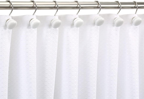 White Shower Curtain Hooks, Rt Proof Shower Curtain Rings for Bathroom,  Decorative Shower Hooks Hangers for Shower Curtain Rod,Set of 12