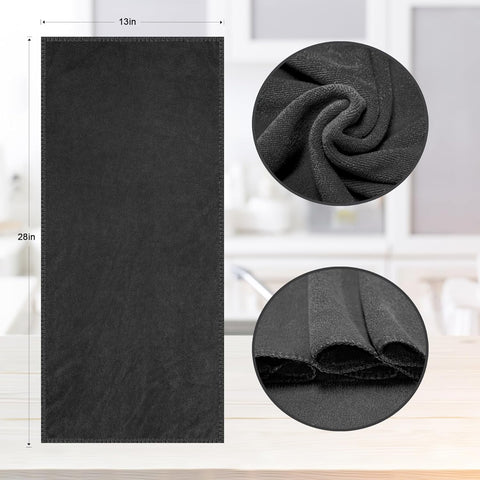 13x28 Inches Kitchen Cloth Dish Towels, 400 GSM Premium Dishcloths, Super Absorbent Coral Velvet Microfiber Cleaning Cloths, Fast Drying Rags for Washing Dishes (6 Pack, Dark Grey)
