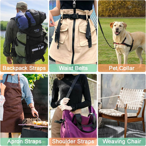 CooBigo 13 Rolls Webbing Strap 3/8 Inch 3/4 Inch 1 Inch 1.5 Inch 2 Inch Polyester Webbing 13 Colors &13 Yards 3/8" 3/4" 1" 1.5" 2" Webbing Strapping for Bags/Lawn Chair DIY Crafting