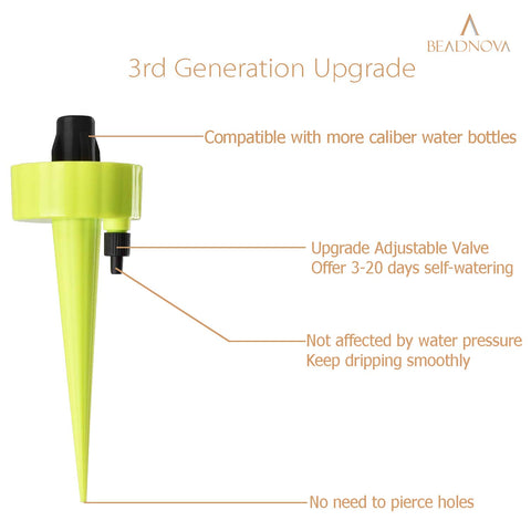 Plant Self Watering Spikes Automatic Irrigation Equipment Adjtable Self Watering Spikes for Plants with Slow Release Control Valve (Orange Blue Green, 6pcs)