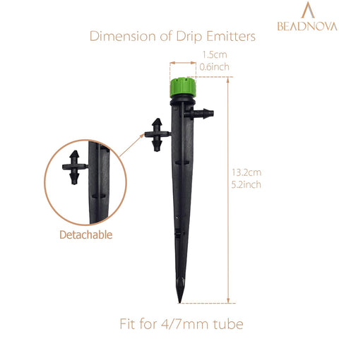Irrigation Drippers 50pcs Drip Emitters for 1/4 Inch Irrigation Sprinkler 360 Degree Micro Sprinkler Adjtable Drip Heads Drippers for Garden Patio Lawn