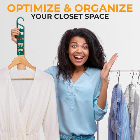 Space Saving Hangers for Clothes - 4 in Pack, Heavy Duty Plastic, Multi Closet Space Savers for Shirts, Pants, Jeans, Sweaters - Hanger Organizer Space Saver