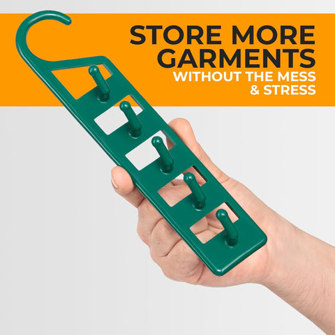 Space Saving Hangers for Clothes - 4 in Pack, Heavy Duty Plastic, Multi Closet Space Savers for Shirts, Pants, Jeans, Sweaters - Hanger Organizer Space Saver