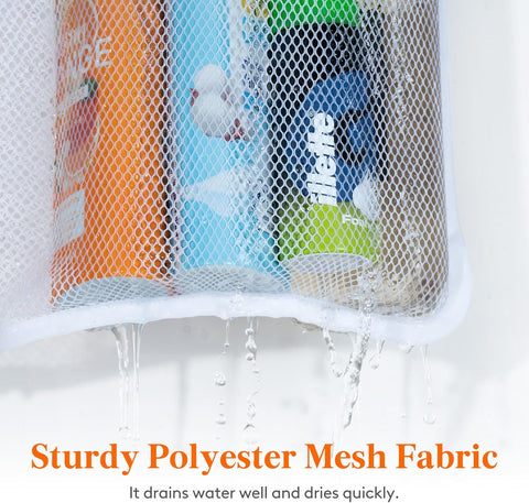 Cruise Essentials Shower Caddy Mt-Have, 7 Pockets Hanging Bathroom Organizer with Quick-Dry Mesh, Portable Shower Bag to Storage Soap, Shampoo, for RVing, Travel, Camping, White, 2 Packs