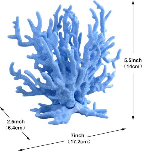 Blue Artificial Aquarium Plant Ornament Decor Plastic Coral Reef Fish Tank Decoration