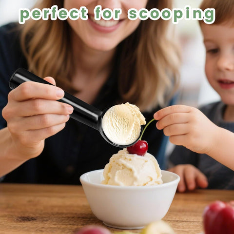 Ice Cream Scoop, 2PCS 7 inches Nonstick Anti-Freeze Ice Cream Scooper One Piece Aluminum Design Dishwasher Safe