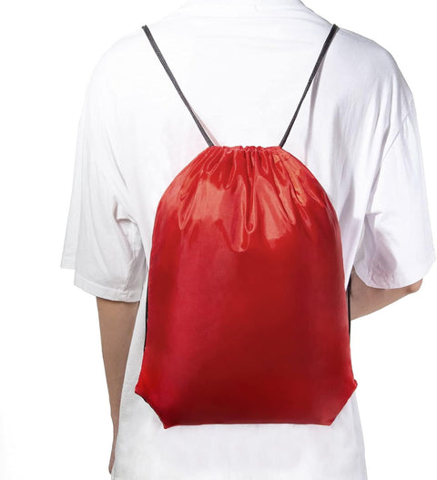 Drawstring Backpacks Bulk 10 Pieces String Bags Customized Bags for Party Gym Sport Trip - Red