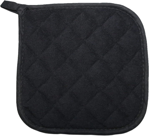 5 PCS Pot Holders for Kitchen, Cotton Potholers with Great Heat Resistance, Hot Pads, Trivets for Cooking and Baking Black