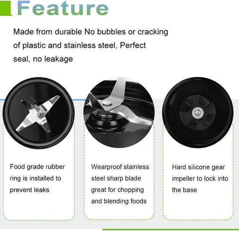 Replacement Cross Blade + 16oz Cup Set for Magic Bullet, Replacement Parts compatible with 250 W Magic Bullet MB1001 Blender