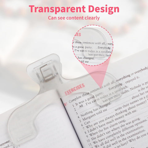 3PCS Clear Transparent Book Clip, Book Page Holder Clips for Books Office, Book Page Holder Bookmark for Home School Supplies, Multifunctional Practical Book Clips