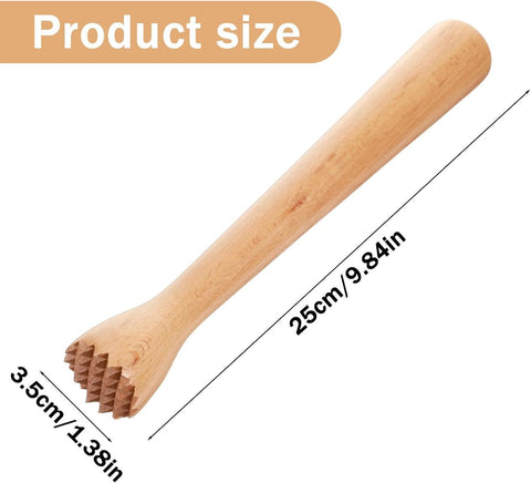 Wooden Muddler for Cocktails, Durable Muddler for Lemonade, Professional Bar Muddler Tool, Home and Bar Cocktail Muddler for Mojitos, Fruit Drinks (10 Inch)