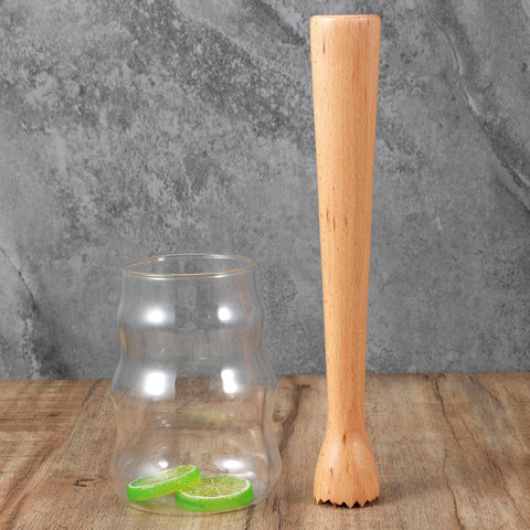 Wooden Muddler for Cocktails, Durable Muddler for Lemonade, Professional Bar Muddler Tool, Home and Bar Cocktail Muddler for Mojitos, Fruit Drinks (10 Inch)