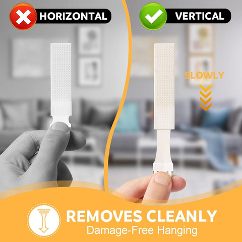 Medium Picture Hanging Strips Heavy Duty,20-Pairs(40 Strips) Sticky Picture Hangers for Walls Hanging Without Nail,Damage Free No Nails Refill Adhesive Poster Frame Mounting, White