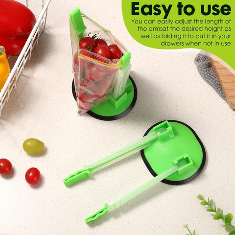 Baggy Rack Holder for Food Meal Prep,Plastic Freezer Bag Holder Stand for Filling, Adjustable Food Storage Bag Holders,Gallon Bag Holder (Pack of 4)
