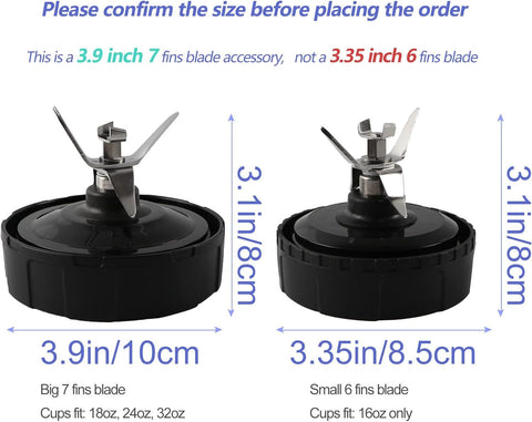 1-pack Extractor Blade Assembly 7 Fins Ninja Blender Blade Ninja Blender Replacement Parts Compatible with Ninja Blenders Auto iQ BL480 BL482 BL642 BL682 NN102