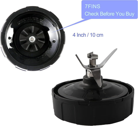 1-pack Extractor Blade Assembly 7 Fins Ninja Blender Blade Ninja Blender Replacement Parts Compatible with Ninja Blenders Auto iQ BL480 BL482 BL642 BL682 NN102