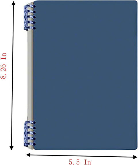 A5 Notebook Spiral Notebook Removable Spiral Binding Plastic Hardcover Journals 80 Sheets /160 Pages Lined Binding NoteBook for Writing Work School Supplies (A5 Grid -Blue Green Black white)