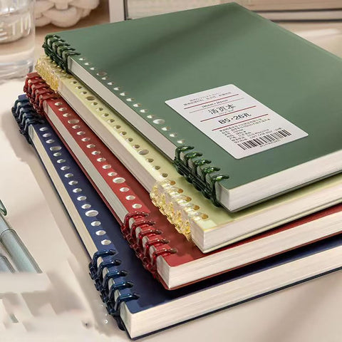 A5 Notebook Spiral Notebook Removable Spiral Binding Plastic Hardcover Journals 80 Sheets /160 Pages Lined Binding NoteBook for Writing Work School Supplies (A5 Grid -Blue Green Black white)