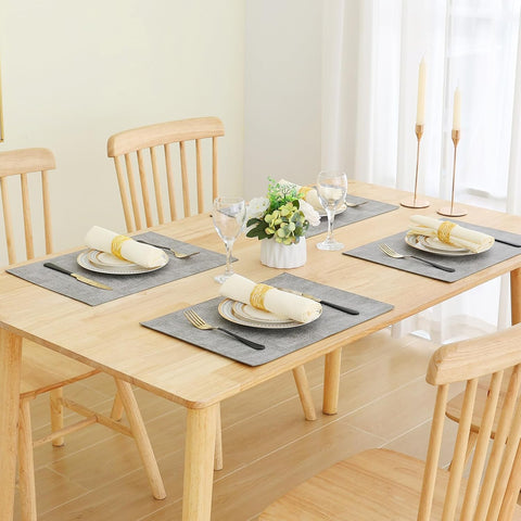 Homaxy Faux Leather Heat Resistant Placemats, 11.8" x 17" Retangle Table Mats with Diameter 13 and 3 Placemats and Coasters.93 inch