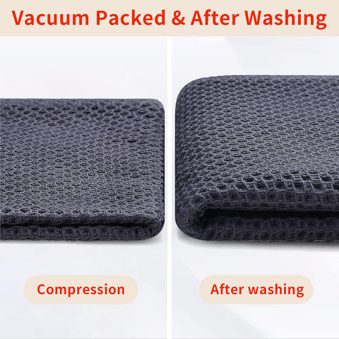 Homaxy 100% Cotton Waffle Weave Kitchen Dish Cloths(12 x 12 Inches, 6-Pack, Dark Grey), Ultra Soft Absorbent Quick Drying Dish Towels and Terry Kitchen Towels(15" x 25", 6 Pack, Dark Grey)