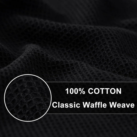 Homaxy 100% Cotton Waffle Weave Kitchen Towels - 4 Pack Soft and Absorbent Dish Towels - 16 x 26 Inches and Terry Kitchen Towels(15" x 25", 6 Pack, Dark Grey)