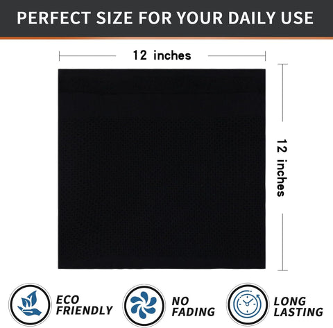 Homaxy 100% Cotton Dish Cloths, 8 Pack - 12 x 12 Inches, Waffle Weave Super Soft and Terry Kitchen Towels(15" x 25", 6 Pack, Dark Grey)
