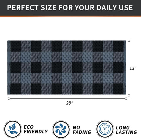 Homaxy 100% Cotton Waffle Weave Check Plaid Kitchen Towels, 13 x 28 Inches, 4-Pack, White & Black and Kitchen Towels and Dishcloths Set, 12 x 12 and 13 x 28 Inches, Black & Grey