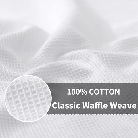 Homaxy 10-Pack Cotton Kitchen Towels Set, 12 x 12 Inches and 13 x 28 Inches, White, Ultra Soft Absorbent Dish Towels for Washing Dishes, Waffle Weave, Lint-Free, Machine Washable