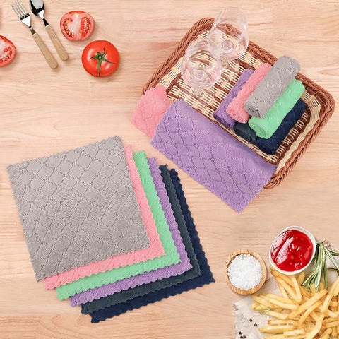 Homaxy 12 Pack Kitchen Coral Velvet Dish Cloths(10 x 10 Inches, Dark Grey) and 100% Cotton Waffle Weave Kitchen Dish Cloths 12x12 Inches 6-Pack Dark Grey