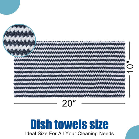 Homaxy 100% Cotton Terry Kitchen Towels(Black, 13 x 28 inches,4 Pack) and Wavy Coral Velvet Kitchen Dish Cloths(Dark Grey, 10 x 20 inches, 12 Pack),Soft and Super Absorbent Dish Towels