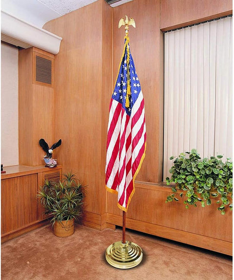 HOOSUN Base Stand for Flag Indoor Outdoor,Flag Pole Floor Stand Base Hold Flagpole Indoor Gold Banner Holder for 1.3'',1.1''And 0.9'' Diameter Flagpole