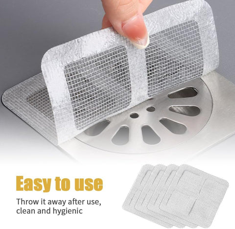 Disposable Floor Drain Filter Stickers, Disposable Shower Drain Hair Catcher to Prevent Clogged Drains, for Kitchen, Sink,Bathtub and Bathroom Drains (20 pcs)