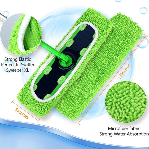 Reusable Microfiber Mop Pads Compatible with Swiffer Sweeper- 4 Pack & 2 Pack Dry & Wet XL Pads (Mop is not Included)