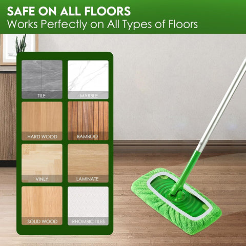 4+4 Reusable Microfiber Mop Pads Compatible with Swiffer Sweeper- Dry Sweeping Cloths & Wet Mopping Cloths - Washable Wet Pads Refill for Mopping Floors (Mop is not Included)