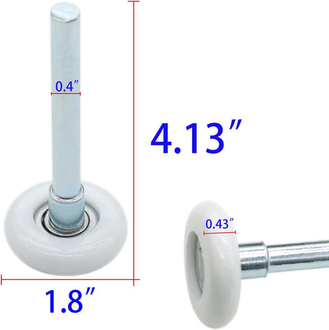 Garage Door Roller, White 1.8" Quiet Nylon Garage Door Wheels 4" Stem for Garage Track Replacement with Premium Sealed 11 Ball Bearing, 10 Packs