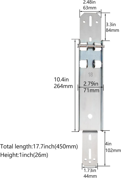 Xadnitu Garage Door Reinforcement Bracket, Operator Repair Hookup Brackets with Clevis Pin for Repairing Attach to The Garage Opener (18 inch)
