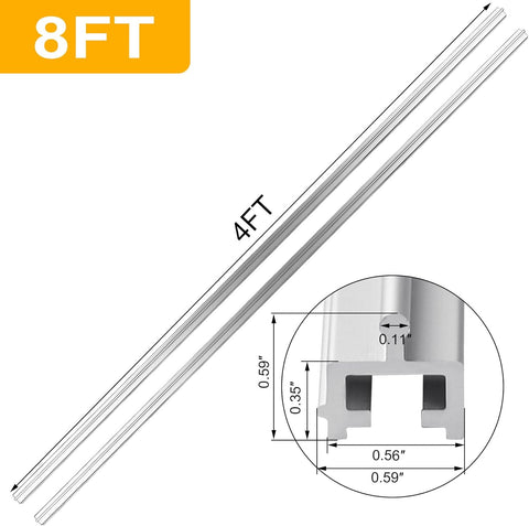 Xadnitu 96" in 2 Sections of 48" Aluminum Sliding Screen Door Track, Sliding Door Bottom Track for Screen Doors Guide or Replacement