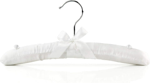 HANGERWORLD Pack of 3 Small Kids Satin Padded Hangers - 11.8inch Soft White Infant, Toddler and Baby Hangers for Nursery Closet