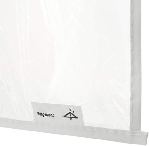 HANGERWORLD Clear 40inch Showerproof White Trim Suit Coat Garment Clothes Carry Cover Protector Bags (12)