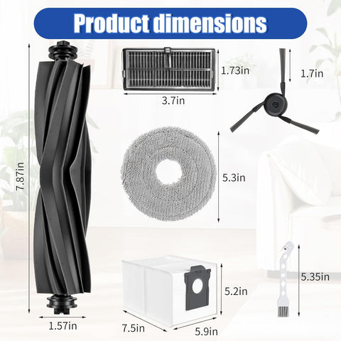 X40 Ultra Accessories Kit for Dreame L40 Ultra,X40 Master& MOVA P10/P50 Pro Ultra Replacement Parts-1 Roller Brushes,4 Mop Pads,4 Dust Bags,4 Filters,4 Side Brushes,1 Clean Tools,1 Screwdriver -19Pack
