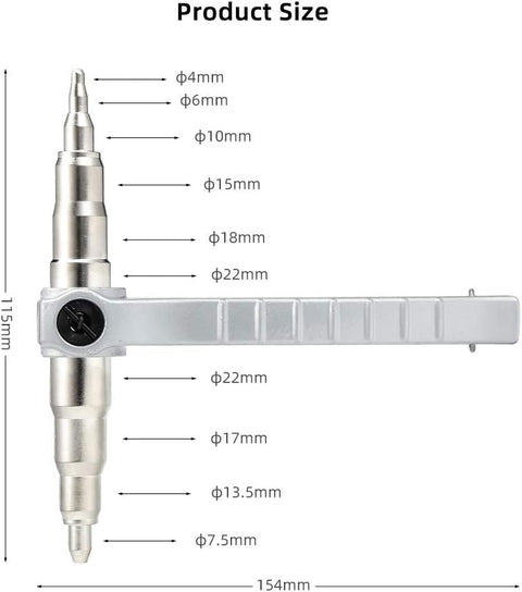 Copper Pipe Tube Expander Tool manual Swaging hand tool Refrigeration Tube Expanding Tool kit 1/4” to 7/8”