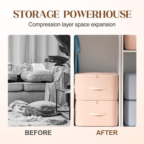 Multifunctional Comforter Storage Bag, 2026 New Ultra Space Saving Self Compression Organizer, for Comforters, Clothes, Blankets, Home Organization Mt Haves (Gray, X-Large)