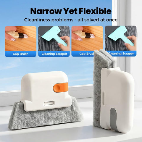 Magic Window Track Cleaner, 2026 Upgraded Handheld Cleaning Brh Set, for Window Slides Grooves, Tile Grout Lines, Shutter Slats, Car AC Vents & Narrow Gaps (Mix-3PCS)