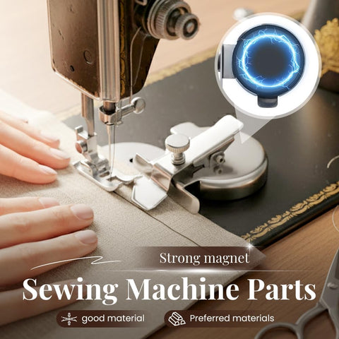 Adjtable Magnetic Seam Guide | Multi-Purpose Sewing & Quilting Guide with Round Edge & Adjtable Clip | Magnet Guide Tool for Straight & Curved Stitching (1PC)