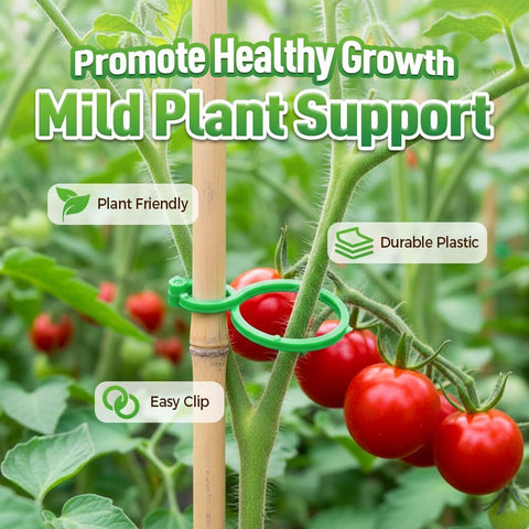 Plant Support Clips for Climbing Plants, Reable Garden Plant Support Plastic Clips for Tomatoes, Vines & Climbing Plants, Plant Fixing Clips for Vegetables, Fruits & Flowers (100, Green Large)