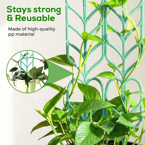 Plant Trellis for Climbing Plants, Indoor Outdoor Plastic Garden Trellis, Adjtable Potted Plant Support for Pothos, Ivy, Hoya, Monstera & Flower Vines (3PCS)